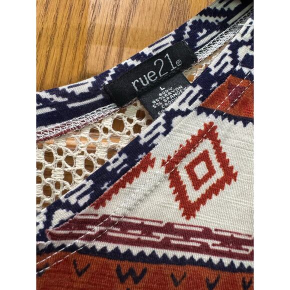 Rue 21 NWT western boho tank with knit back size L - Picture 3 of 5